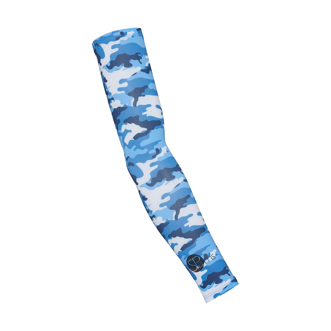 SParms UPF50+ Arm Sleeves (Camo Blue, Pair)