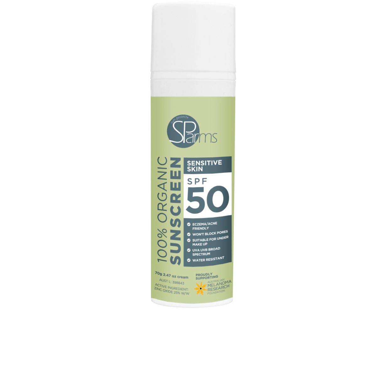 100% Organic Sensitive Skin Sunscreen SPF 50