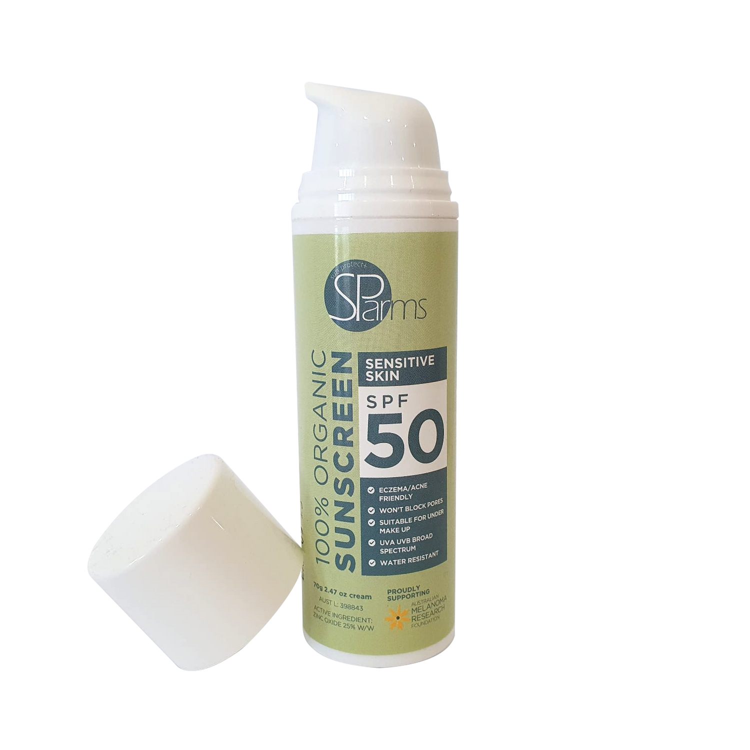 100% Organic Sensitive Skin Sunscreen SPF 50